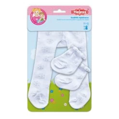 Puppen Strumpfhose Und Söckchen Mit Schneeflocken - Größe 35-45 Cm