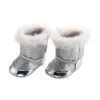 Puppen Winterstiefel Mit Fell - Größe 38-45 Cm - Silber -Zapf Creation Store 4001949108440 heless silberstiefel 223454 01