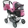 Kombi-Puppenwagen - Road Star - Schwarz-pink, Mit Sternen -Zapf Creation Store 4004181562834 2008702